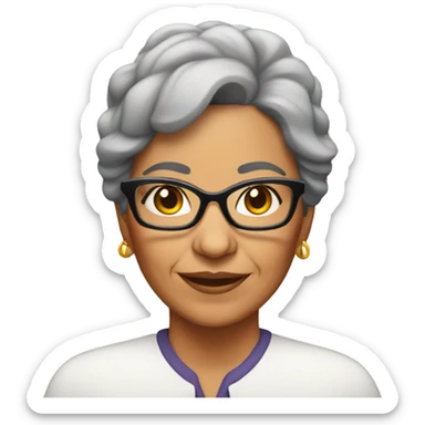 older hispanic woman with glasses sticker