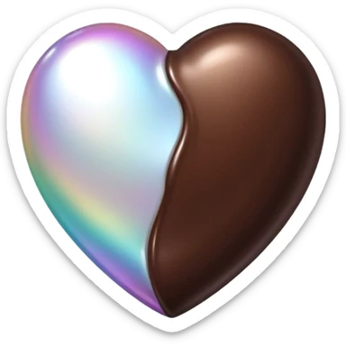 dark chocolate heart with pearl sticker