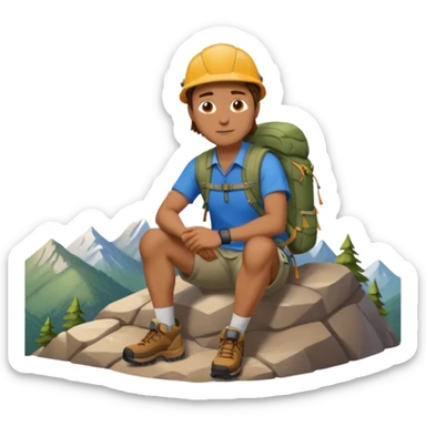 A man sitting on a mountain sticker