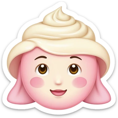 Esthetic light pink cream sticker