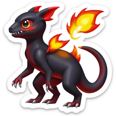 Shiny Duskull-Umbreon-Charmeleon-Fakémon-hybrid-creature (full body)  sticker