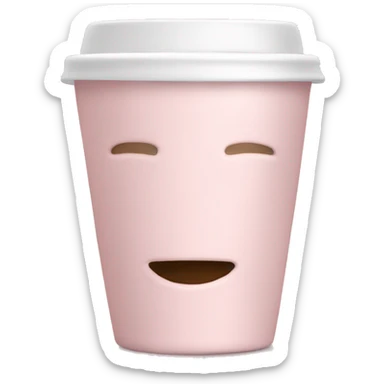 Pale pink ceramic coffee cup sticker