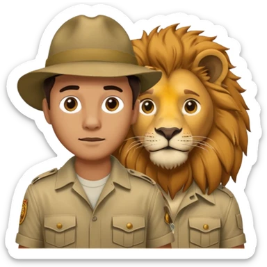 A man wanting to buy a lion. sticker