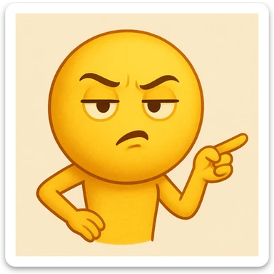yellow face emoji with sassy hand gesture sticker