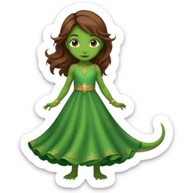 Lizard girl in dress sticker