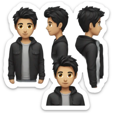 boy with dark hair sticker