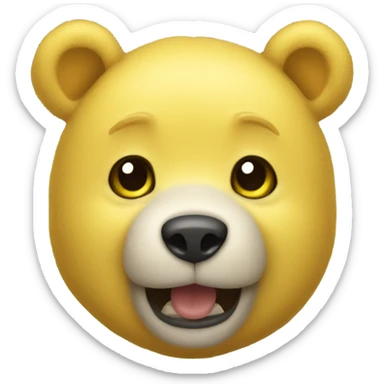 little yellow bear sticker