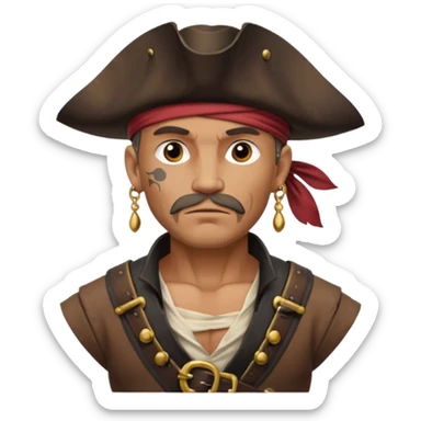 Belted pirate man with earring
 sticker