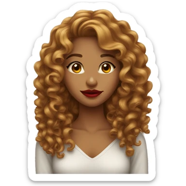 pretty-long-curly-caramel-woman-red-lips- sticker