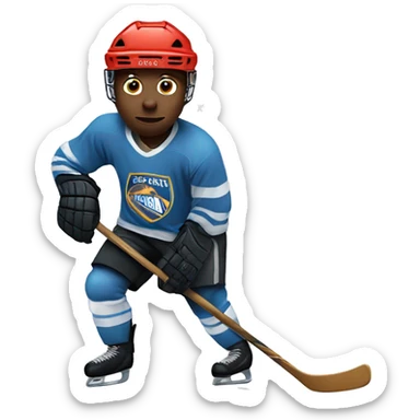 Horce playing hockey sticker