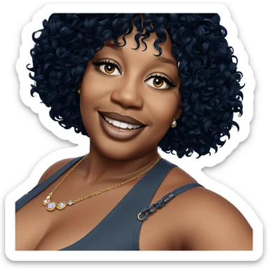 smiling girl with jewelry sticker