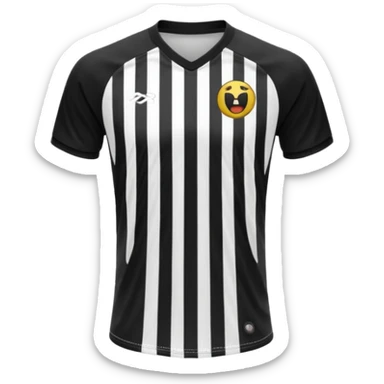 maillot football rayures noir sans numero ni logo sticker