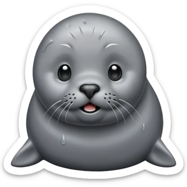 sad seal barking sticker