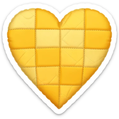 yellow heart with a patchwork quilt effect sticker