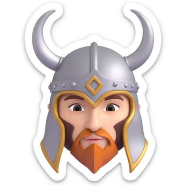 a stylized metallic viking horned helmet, no background, no person sticker