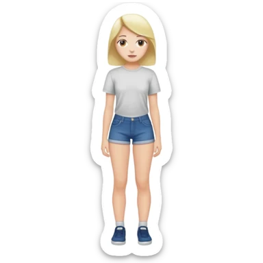 Naked but wearing shirt emoji girl full body no underwear butt sticker