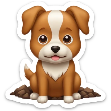 Dog pooping  sticker
