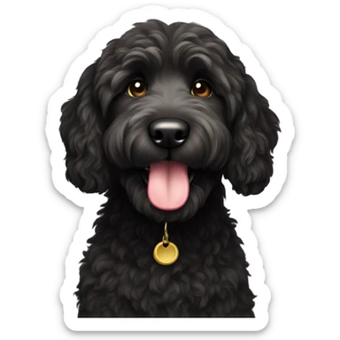 Black goldendoodle  sticker