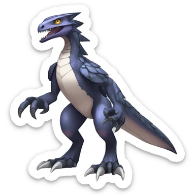  Cool Edgy Shiny Digimon-Fakemon-Raptor-Reptile full body sticker
