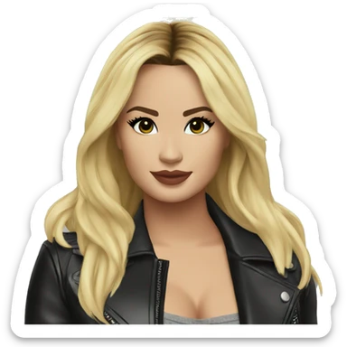 blonde Demi Lovato in leather jacket outdoors sticker