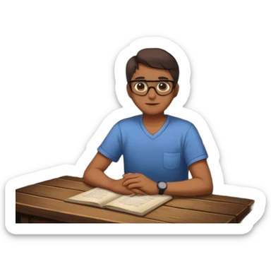 A dark room  with old table and over light  sticker