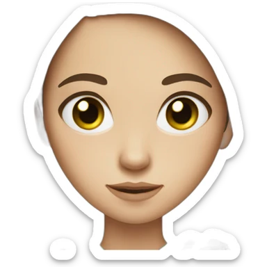 straight brown hair girl with green eyes and freckles sticker