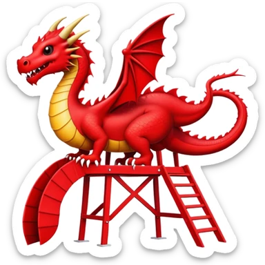 red dragon with black details in a life guard stand sticker