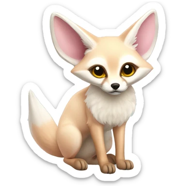 light pink fennec fox sticker