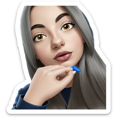 girl with blue nails sticker