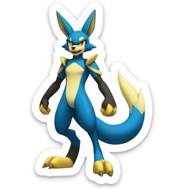 Lucario-Zeraora full body sticker