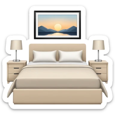 Realistic bedroom neutral color sticker