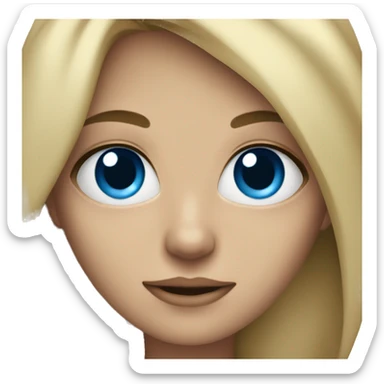 dirty blonde girl with blue eyes  sticker