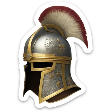 ornate french full-face armet helmet intricate inlays sticker