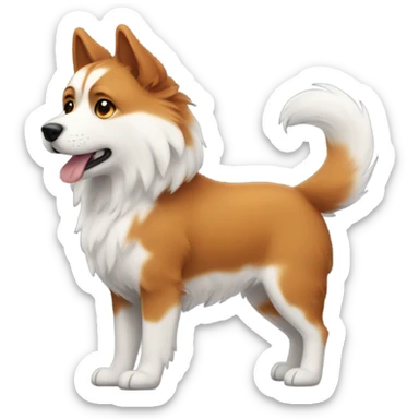 Dog Eurasian redhead and White  sticker
