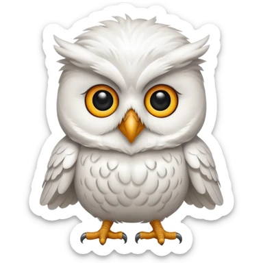 🦉 le mm hibou mais blanc  sticker