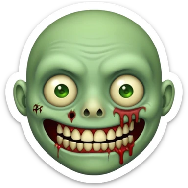 zombie emoji with a nose piercing sticker