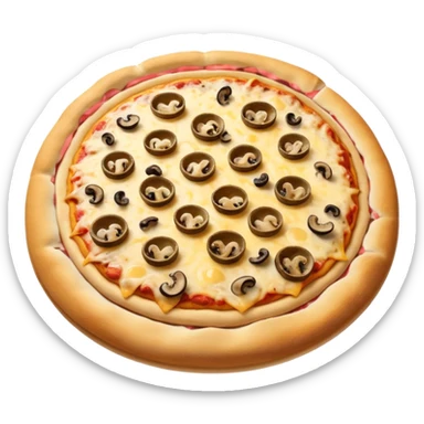 Cheese and Mushroom pizza no leaves  sticker