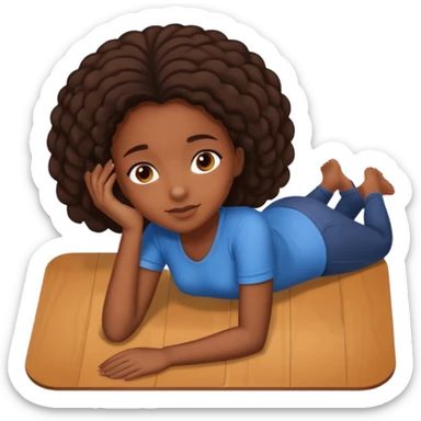 Black girl Laying down on the floor sticker