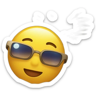 amongus con anteojos de sol tomando sol en la playa sticker