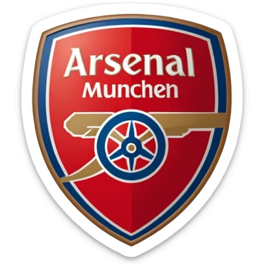 A logo Shape Like Arsenal With Nams Bastard München And Colors Brown And Red In The Middle sticker