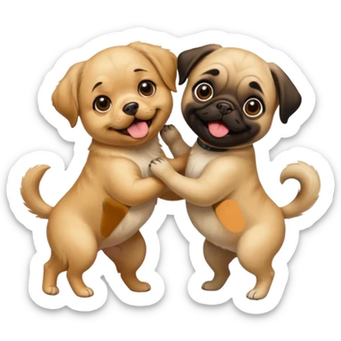dogs playing sticker