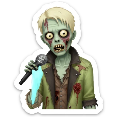Zombie singer  microphone  sticker