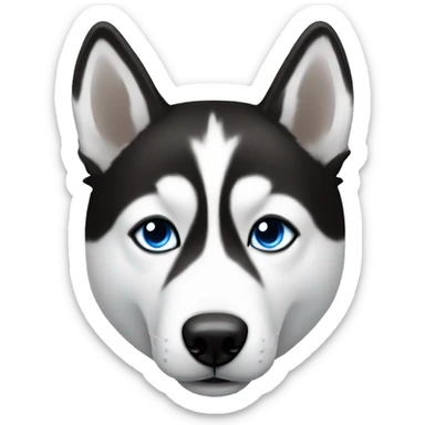 Black and white husky with one blue eye one brown eye sticker