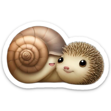 cute snail kisses cute hedgehog sticker