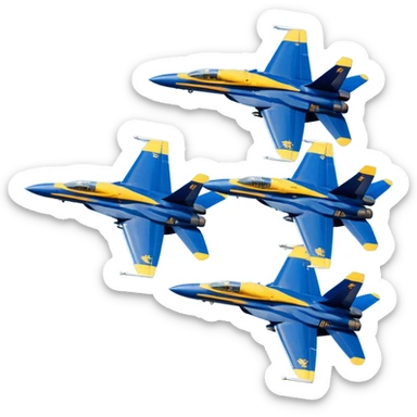 four US Navy Blue Angels f/a-18s flying in diamond formation sticker