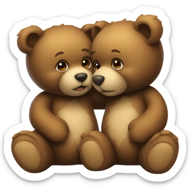 teddy bear kissing another teddy bear sticker