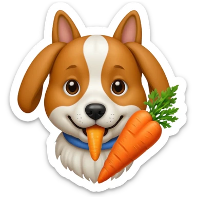 Chien qui mange une carotte  sticker