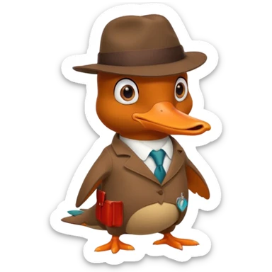 Perry the Platypus with a secret agent expression sticker