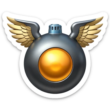 Bomb with wings sticker