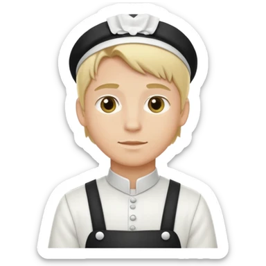 blond male maid sticker